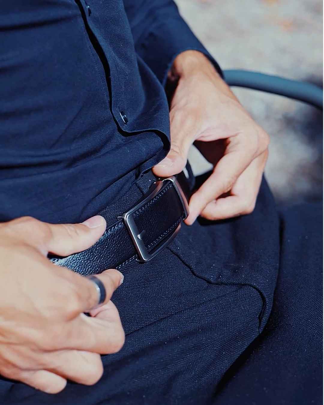 Cinto de couro ajustável