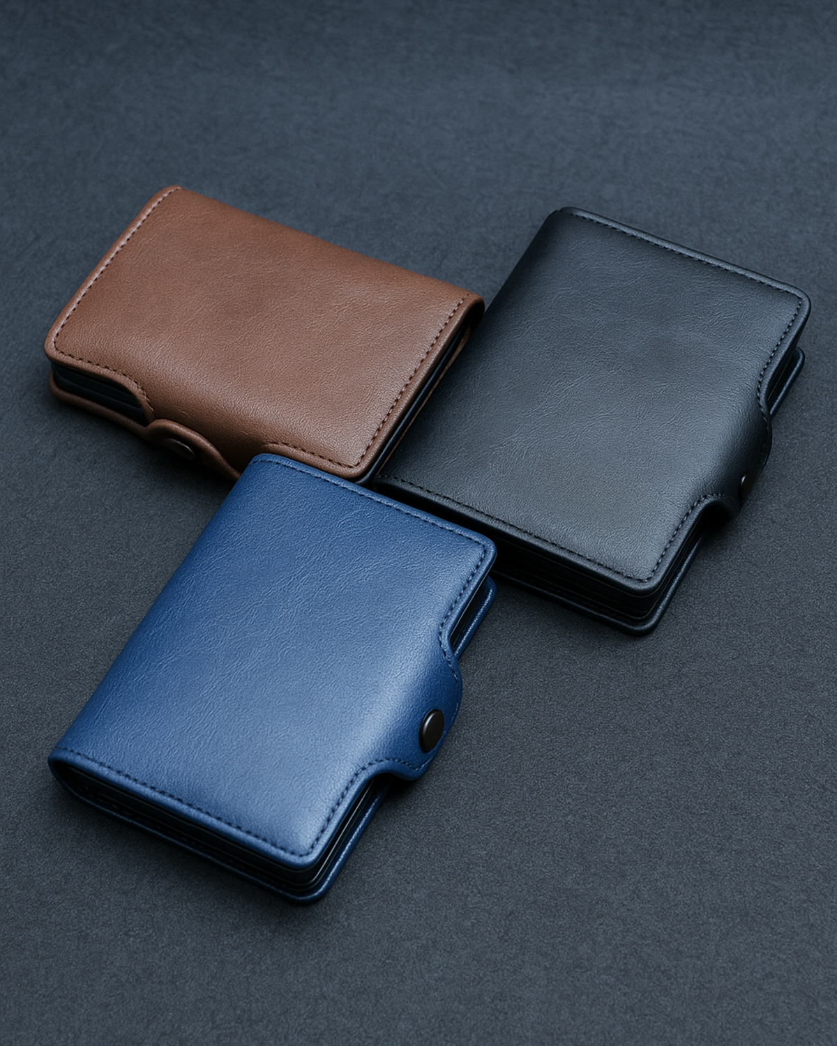 Carteira fina anti-RFID com gancho