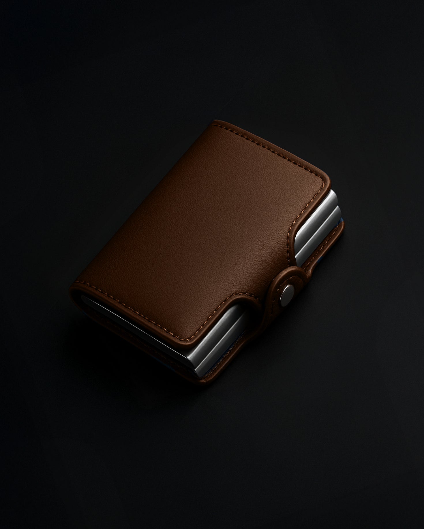 Carteira fina anti-RFID com gancho